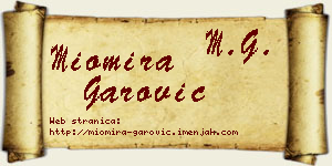 Miomira Garović vizit kartica